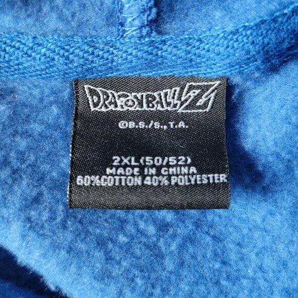 Mens Dragonball Z Blue/Black Son Goku Premium Logo Hoodie Sweatshirt Sz 2XL - Picture 11 of 12